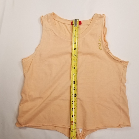 Diesel Women's Tank Top Pink Embroidered Logo Distressed Neck Size XL - Picture 3 of 8